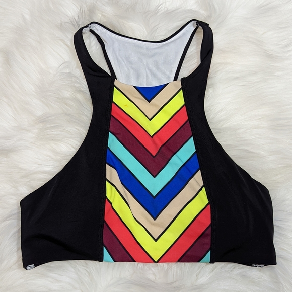 Victoria's Secret PINK Rainbow Stripped High Neck Bikini Top // size Small AA-C - Picture 2 of 4